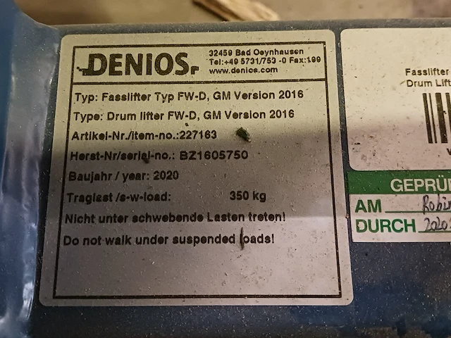 Vatenlifter/vatenheffer/vatenkantelaar, denios, blauw, 2020 - afbeelding 10 van  19