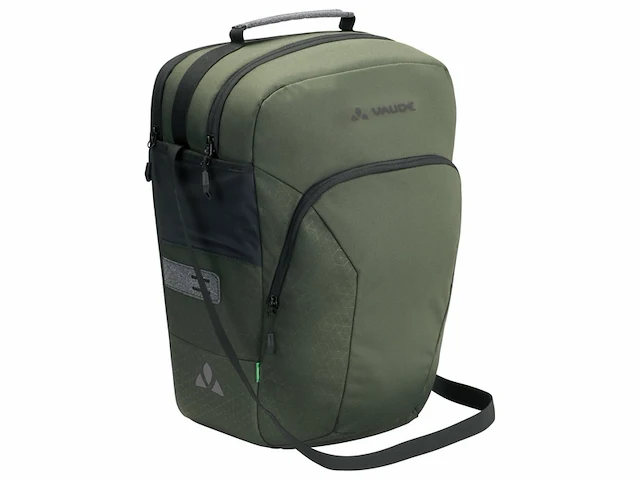 Vaude eback single fietstas enkele fietstas unisex 70% recycled materiaal khaki - afbeelding 1 van  6