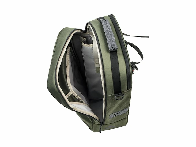 Vaude eback single fietstas enkele fietstas unisex 70% recycled materiaal khaki - afbeelding 2 van  6