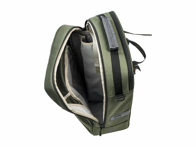 Vaude eback single fietstas enkele fietstas unisex 70% recycled materiaal khaki - afbeelding 3 van  6