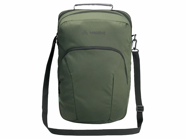 Vaude eback single fietstas enkele fietstas unisex 70% recycled materiaal khaki - afbeelding 4 van  6
