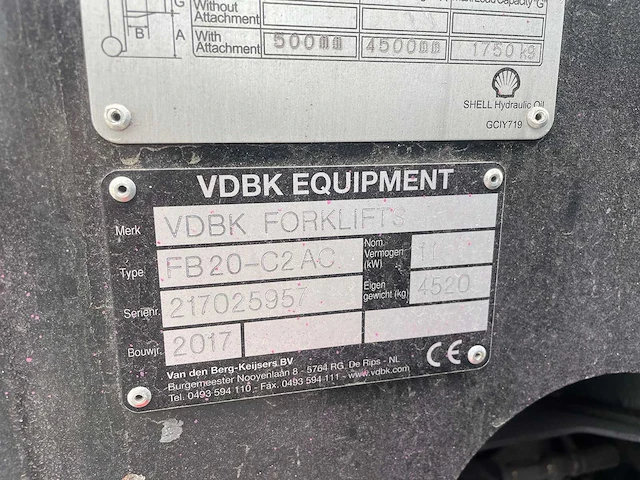 Vdbk - fb20-c2ac - forklift trucks - 2017 - afbeelding 14 van  26
