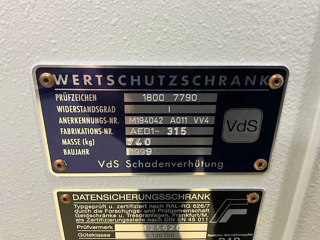 Vds aed1-315 s-120-dis kluis - afbeelding 11 van  11