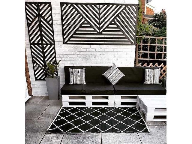 Vector terrascherm – zwart houtcomposiet – 180x90 cm (4x) - afbeelding 2 van  2