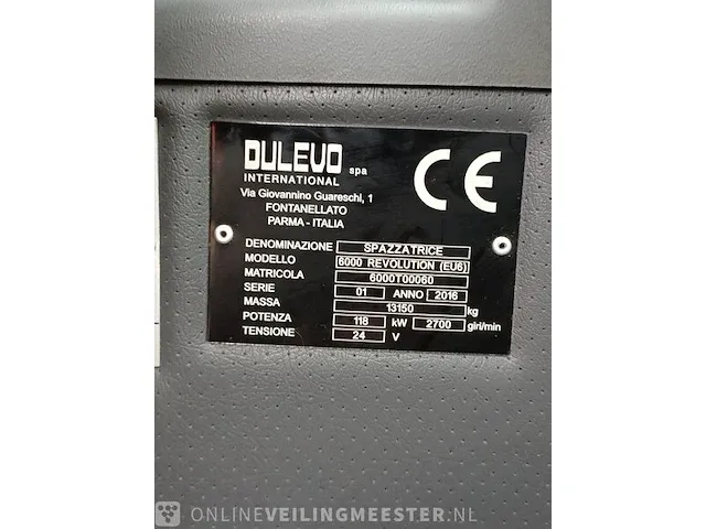 Veegmachine dulevo, 6000 revolution, bouwjaar 2016 - afbeelding 3 van  44
