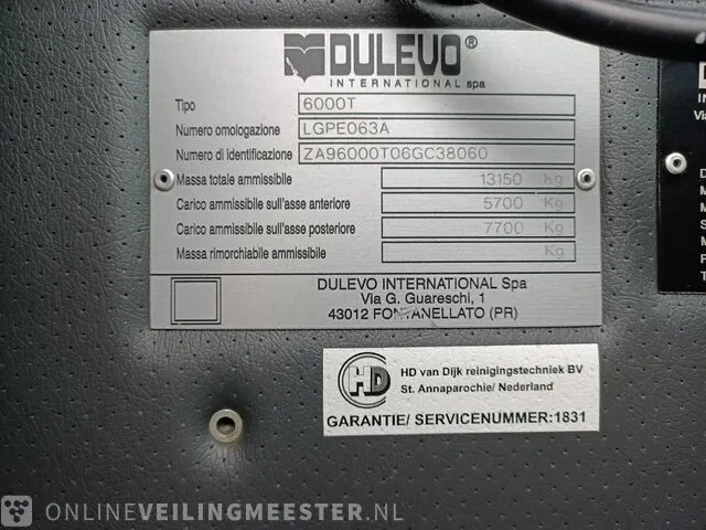 Veegmachine dulevo, 6000 revolution, bouwjaar 2016 - afbeelding 28 van  44