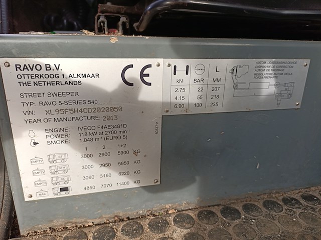 Veegmachine, ravo, 5-series 540, 2013 - afbeelding 19 van  41