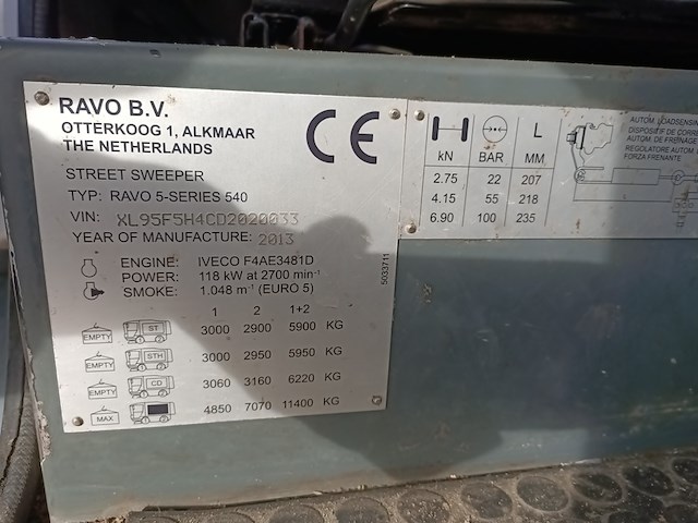 Veegmachine, ravo, 5-series 540, 2013 - afbeelding 18 van  37