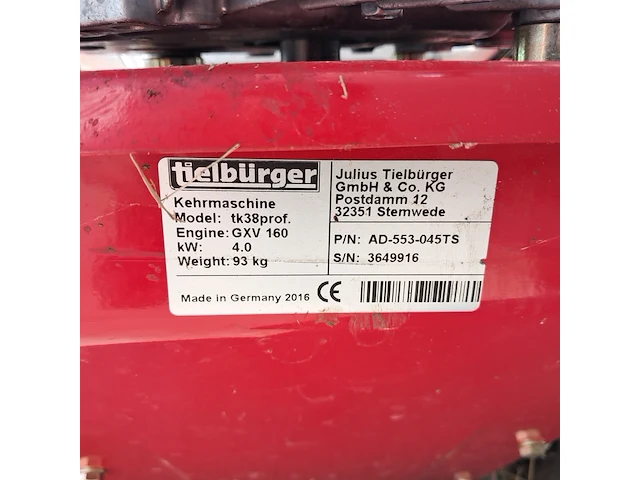 Veegmachine, tielbürger, tk 38 professional, 2016 - afbeelding 7 van  15