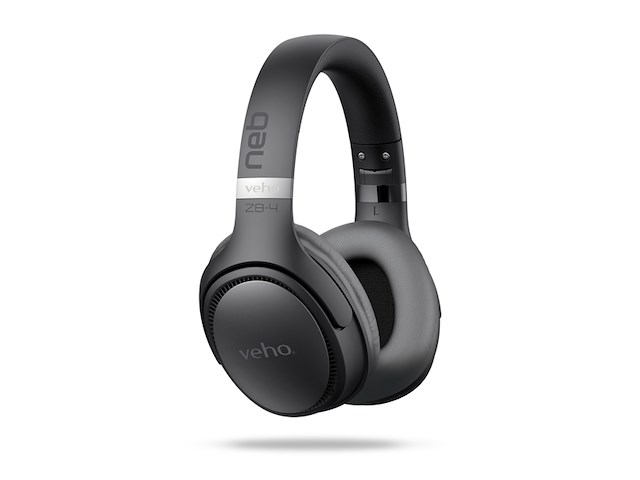 Veho zb-4 draadloze hoofdtelefoon met microfoon 5.3 bluetooth over-ear-stijl zwart/grijs - afbeelding 2 van  6