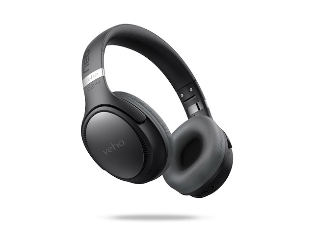 Veho zb-4 draadloze hoofdtelefoon met microfoon 5.3 bluetooth over-ear-stijl zwart/grijs - afbeelding 3 van  6