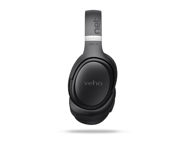 Veho zb-4 draadloze hoofdtelefoon met microfoon 5.3 bluetooth over-ear-stijl zwart/grijs - afbeelding 4 van  6