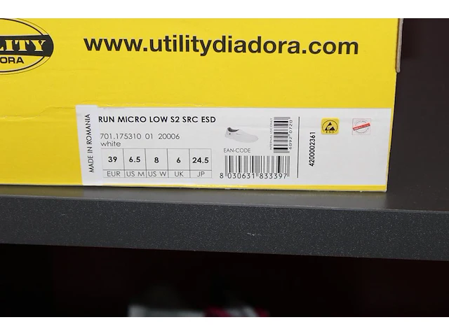 Veiligheid-werkschoen utility diadora maat 39. - afbeelding 3 van  3