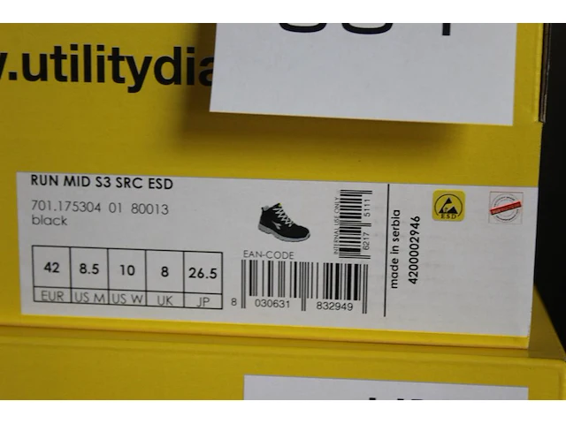 Veiligheid-werkschoen utility diadora maat 42. - afbeelding 3 van  3