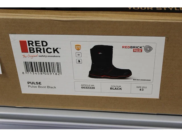 Veiligheids-werklaars red brick maat 43. - afbeelding 3 van  3