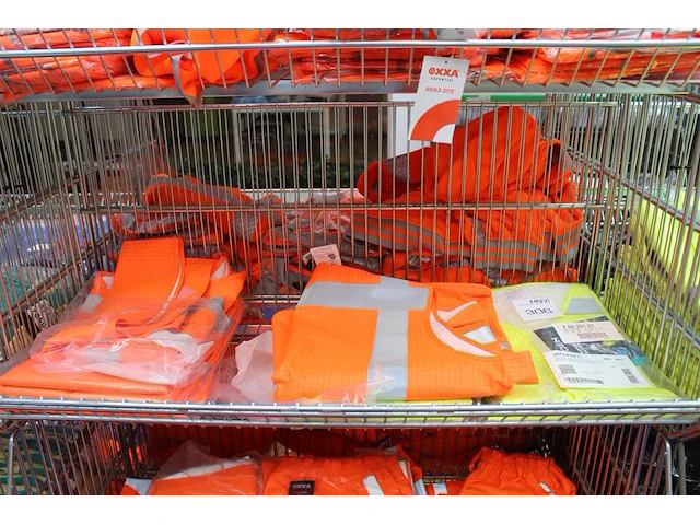 Veiligheidshesjes soien in oranje en geel 14 stuks excl. draadmand - afbeelding 1 van  2