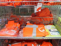 Veiligheidshesjes soien in oranje en geel 14 stuks excl. draadmand - afbeelding 1 van  2