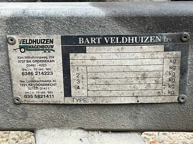 Veldhuizen g47-2 kiepaanhangwagen - afbeelding 28 van  35