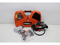 Velleman nuair compressor, 2 l, 1.5 hp, 8 bar, olievrij, draagbaar, 1100 w, 97 db, 195 l/min oranje - afbeelding 4 van  4
