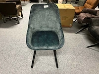 Velvet blue draaibare eetkamerstoel (14x) - afbeelding 2 van  6
