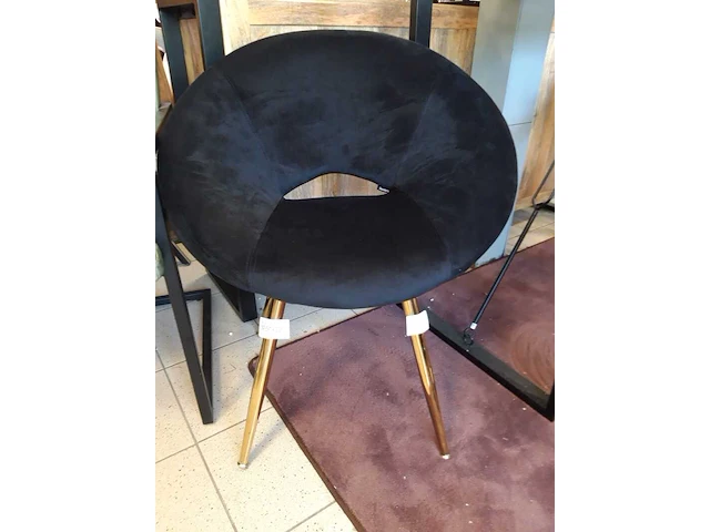 Velvet round chair black, sanderz, black, 2025 - afbeelding 1 van  2