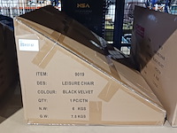 Velvet round chair black sanderz, black, 2025 - afbeelding 2 van  2