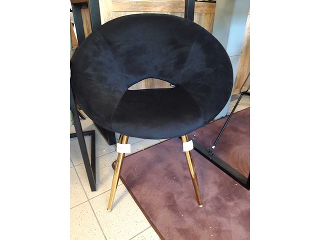 Velvet round chair black sanderz, black, 2025 - afbeelding 1 van  2