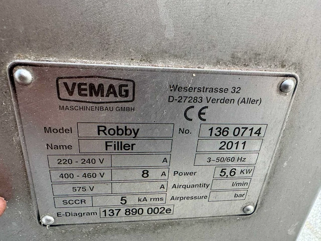 Vemag - 2011 - robby filler - vacuümvulmachine - afbeelding 3 van  11