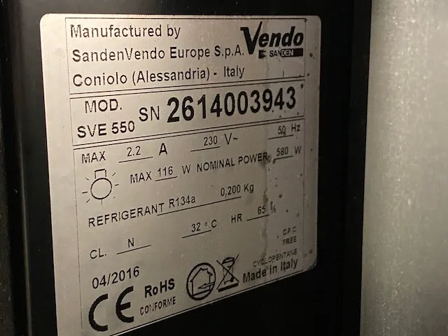 Vendo - sve 550 - frisdrank - vending machine - afbeelding 9 van  10