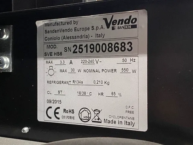 Vendo - sve hs6 - combi - vending machine - afbeelding 8 van  13