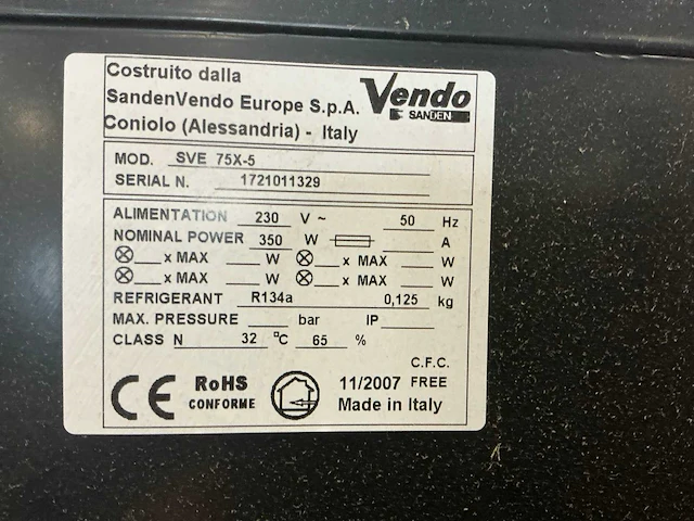 Vendo sve 75x-5 verkoopautomaat - afbeelding 5 van  5