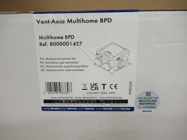 Vent-axia - multihome bpd - ventilatiebox (6x) - afbeelding 3 van  3