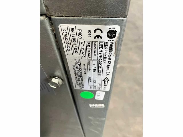 Ventiladores chaysol updn 9/9 0,25kw ventilator - afbeelding 7 van  7