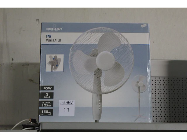 Ventilator excellent electrics wit. vermogen 45w. 3 speed instellingen. maximale hoogte 125cm (afstelbaar) - afbeelding 1 van  2