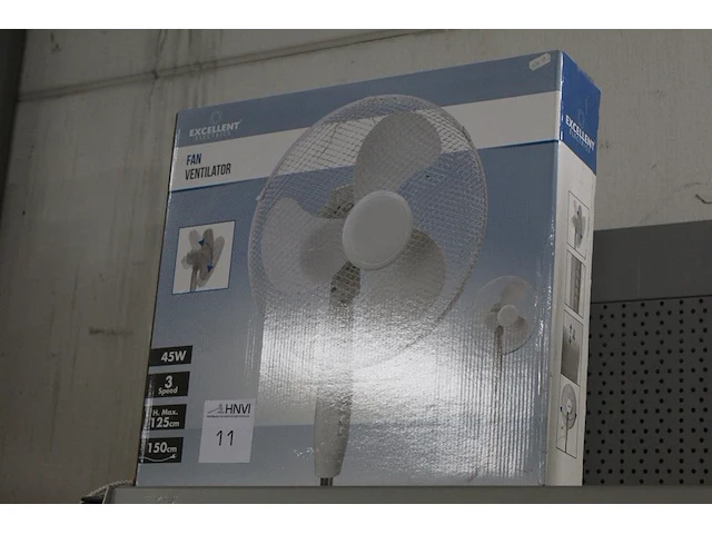 Ventilator excellent electrics wit. vermogen 45w. 3 speed instellingen. maximale hoogte 125cm (afstelbaar) - afbeelding 2 van  2