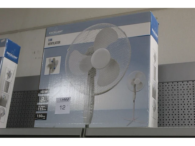 Ventilator excellent electrics wit. vermogen 45w. 3 speed instellingen. maximale hoogte 125cm (afstelbaar) - afbeelding 2 van  2