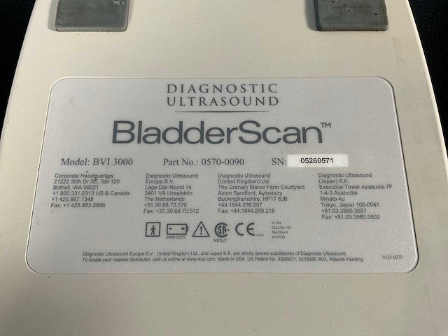 Verathon medical europe bvi 3000 bladderscanner + probes (3x) - afbeelding 6 van  10