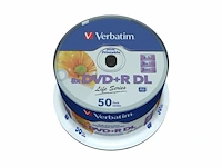 Verbatim 97693 dvd+r dl disc 8.5 gb 50 stuk(s) spindel bedrukbaar - afbeelding 1 van  5