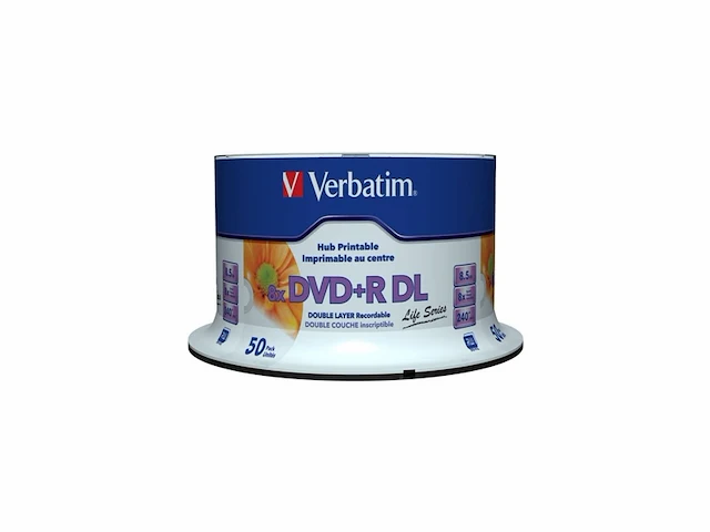 Verbatim 97693 dvd+r dl disc 8.5 gb 50 stuk(s) spindel bedrukbaar - afbeelding 2 van  5