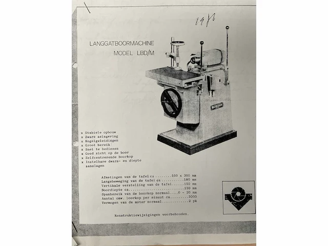 Verboom lbd/m langgatboormachine - afbeelding 9 van  9