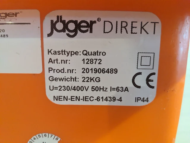 Verdeelkast 63a (16-6/230v, 32-3/400v) jäger direkt, quatro 63a ra, bouwjaar 2019 - afbeelding 12 van  16