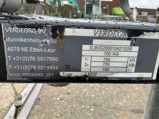 Verdegro lmw lichtmast aggregaat aanhangwagen - afbeelding 7 van  7