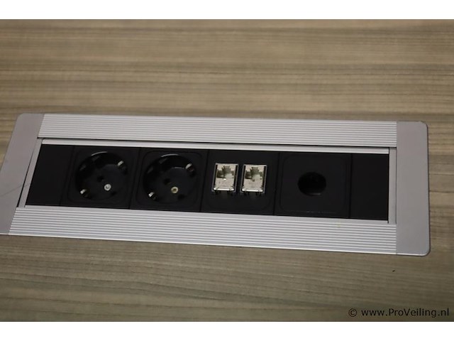 Vergader/bureautafel (inklapbaar) op wielen v.v. stekkerblok - 280x110x72cm - afbeelding 6 van  10