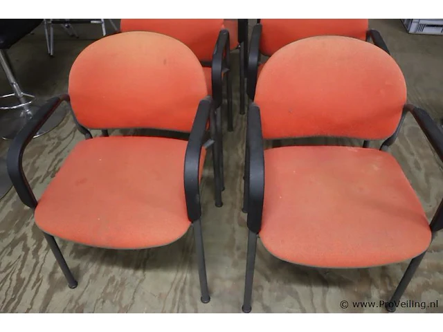 Vergaderstoelen | rood gestoffeerd | 6 stuks - afbeelding 2 van  5