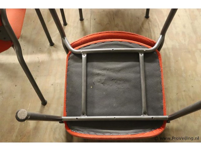 Vergaderstoelen | rood gestoffeerd | 6 stuks - afbeelding 5 van  5