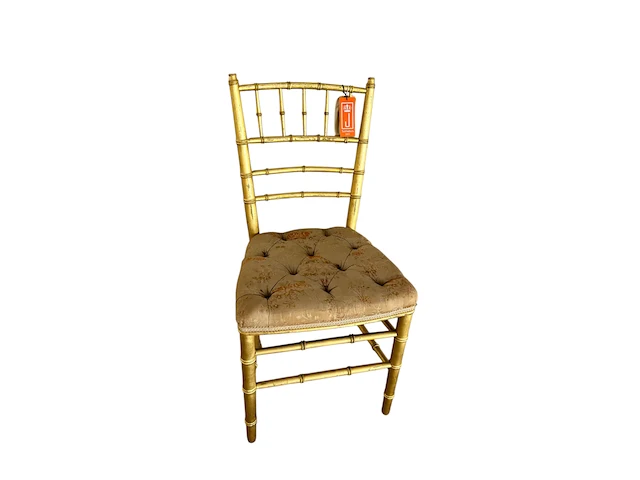 Verguld houten napoleon-iii diner stoel, uit koninklijke collectie - afbeelding 1 van  5