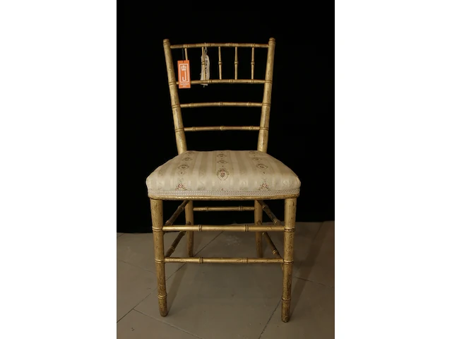 Verguld houten napoleon-iii diner stoel, uit koninklijke collectie - afbeelding 3 van  5