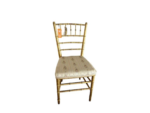 Verguld houten napoleon-iii diner stoel, uit koninklijke collectie - afbeelding 1 van  5