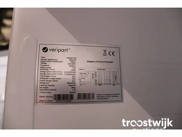 Veripart vpsbs177b koelkast - afbeelding 5 van  5