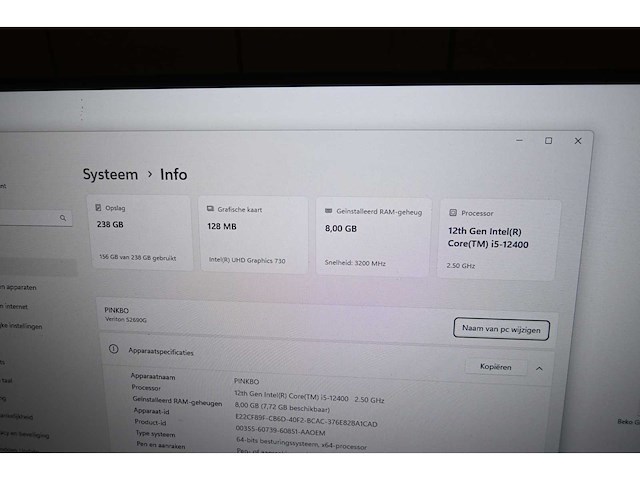 Veriton 12th generation intel core i5-12400 2,50ghz desktop met acer 24” monitor - afbeelding 3 van  4